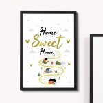 Home Sweet Home Framed Print House Warming Gift Moving House New