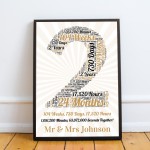 2nd Anniversary Gift For Him Framed Print 2nd Anniversary Gift