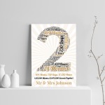 2nd Anniversary Gift For Him Print 2nd Anniversary Gift For Her 