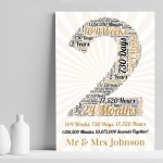 2nd Anniversary Gift For Him Print 2nd Anniversary Gift For Her 