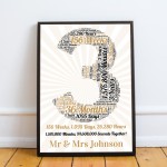 3rd Anniversary Gift For Him Gift Fot Her Framed Print Calender