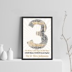 3rd Anniversary Gift For Him Gift Fot Her Framed Print Calender