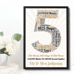 5th Anniversary Gift For Him For Her Framed Print Calender