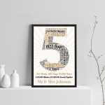 5th Anniversary Gift For Him For Her Framed Print Calender