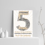 5th Anniversary Gift For Him Print Calender 5th Anniversary Gift