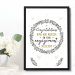 Personalised Engagement Gifts Congratulations Gift Framed Print