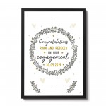 Personalised Engagement Gifts Congratulations Gift Framed Print