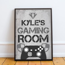 Personalised Bedroom Sign Boys Bedroom Wall Art Gamer Gift 
