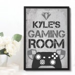 Personalised Bedroom Sign Boys Bedroom Wall Art Gamer Gift 