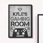 Personalised Bedroom Sign Boys Bedroom Wall Art Gamer Gift 