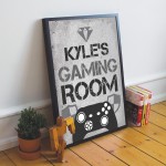 Personalised Bedroom Sign Boys Bedroom Wall Art Gamer Gift 