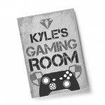 Personalised Bedroom Sign Name Boys Bedroom Wall Art Gamer Gift