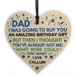 Superhero DAD Birthday Gifts Personalised Wooden Heart Gift