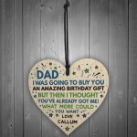 Superhero DAD Birthday Gifts Personalised Wooden Heart Gift
