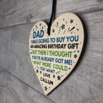 Superhero DAD Birthday Gifts Personalised Wooden Heart Gift