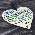 Superhero DAD Birthday Gifts Personalised Wooden Heart Gift