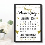 Anniversary Gift For Him Framed Print Calender Anniversary Gift