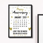 Anniversary Gift For Him Framed Print Calender Anniversary Gift