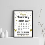 Anniversary Gift For Him Framed Print Calender Anniversary Gift