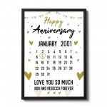 Anniversary Gift For Him Framed Print Calender Anniversary Gift