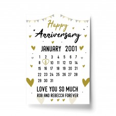 Anniversary Gift For Him Print Calender Anniversary Gift For Her