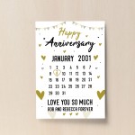 Anniversary Gift For Him Print Calender Anniversary Gift For Her