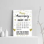 Anniversary Gift For Him Print Calender Anniversary Gift For Her