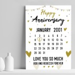 Anniversary Gift For Him Print Calender Anniversary Gift For Her