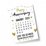 Anniversary Gift For Him Print Calender Anniversary Gift For Her