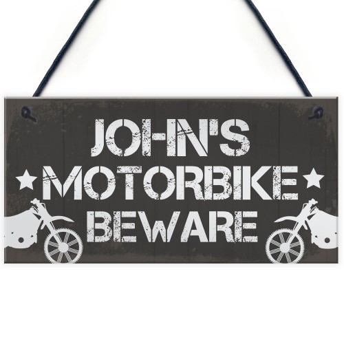 Personalised Motorbike Sign Motorcycle Gift For Dad Brother Son 