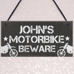 Personalised Motorbike Sign Motorcycle Gift For Dad Brother Son 