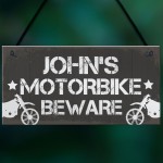 Personalised Motorbike Sign Motorcycle Gift For Dad Brother Son 