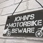 Personalised Motorbike Sign Motorcycle Gift For Dad Brother Son 