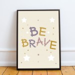 Boys Bedroom Wall Art Be Brave Print Framed Girls Bedroom Decor