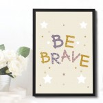 Boys Bedroom Wall Art Be Brave Print Framed Girls Bedroom Decor