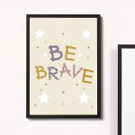 Boys Bedroom Wall Art Be Brave Print Framed Girls Bedroom Decor