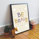 Boys Bedroom Wall Art Be Brave Print Framed Girls Bedroom Decor