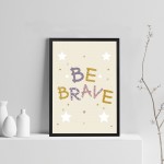 Boys Bedroom Wall Art Be Brave Print Framed Girls Bedroom Decor