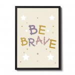 Boys Bedroom Wall Art Be Brave Print Framed Girls Bedroom Decor