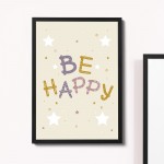 Boys Bedroom Wall Art Be Happy Print Framed Girls Bedroom Decor