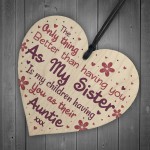 Cute Auntie Heart Plaque Wooden Auntie Birthday Christmas Gifts