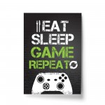 Gaming Print For Wall Eat Sleep Game Repeat Funny Gamer Gift
