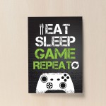Gaming Print For Wall Eat Sleep Game Repeat Funny Gamer Gift