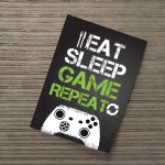 Gaming Print For Wall Eat Sleep Game Repeat Funny Gamer Gift