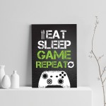 Gaming Print For Wall Eat Sleep Game Repeat Funny Gamer Gift