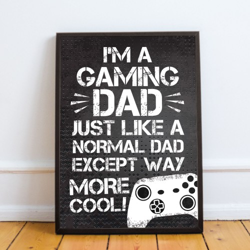 Gaming Gift Funny Framed Print Gift For Dad Gaming Sign Bedroom