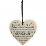 Godfather Godparent Asking Gifts Wooden Heart Baby Shower Gifts