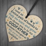 Godfather Godparent Asking Gifts Wooden Heart Baby Shower Gifts
