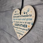 Godfather Godparent Asking Gifts Wooden Heart Baby Shower Gifts