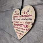 Godmother Godparent Asking Gifts Wooden Heart Baby Shower Gifts
